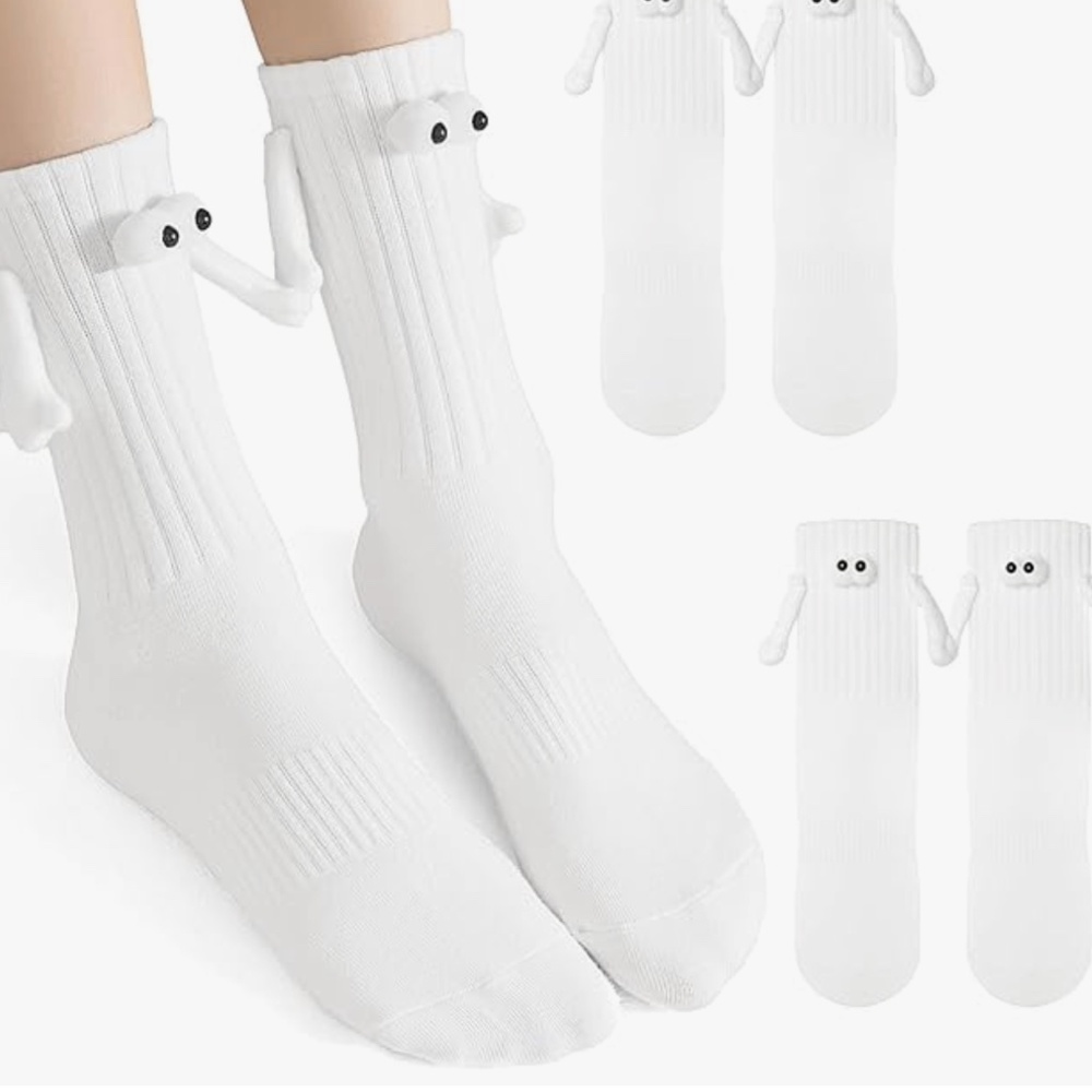 NWT Bibalabili Socks with eyes holding hands